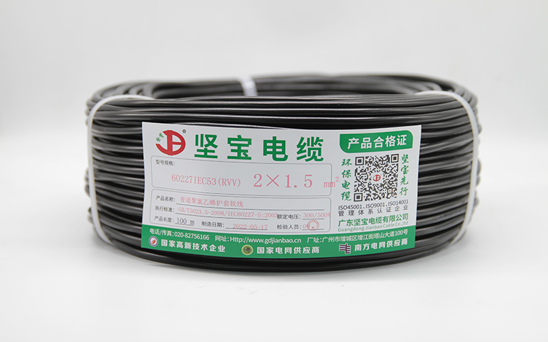 銅芯聚氯乙烯絕緣聚氯乙烯護套軟電線(xiàn)